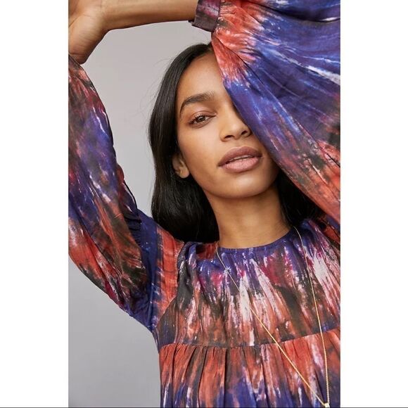 NEW Anthropologie NORBLACK NORWHITE Agatha Tie-Dye Maxi Dress Medium Petite - Picture 4 of 4